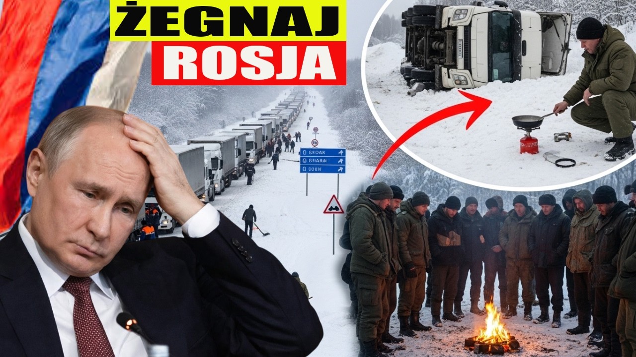 Koniec Rosji: Moskwa zamarza, 100 km &bdquo;cmentarz ciężar&oacute;wek&rdquo; gnije