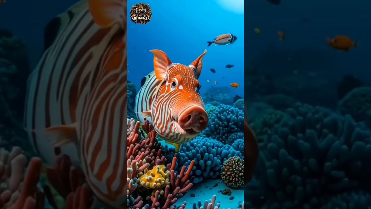 Animal transformation | Pig clownfish #animalshorts #animals #clownfish #pig