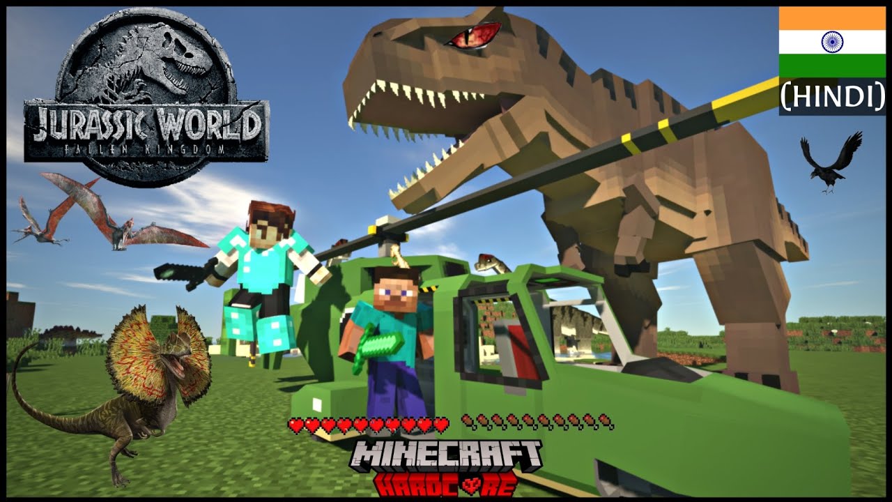 WE SURVIVED 200 DAYS IN JURASSIC World With DINOSAURS And Here's What Happened |  MINECRAFT (हिंदी)
