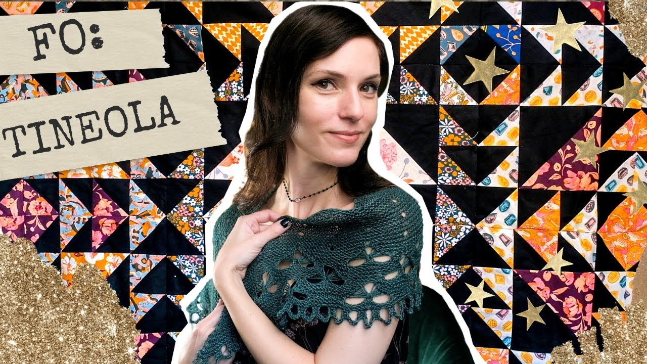 KNITTING FO: Tineola Shawl + Lady Of the Lake Quilt Top