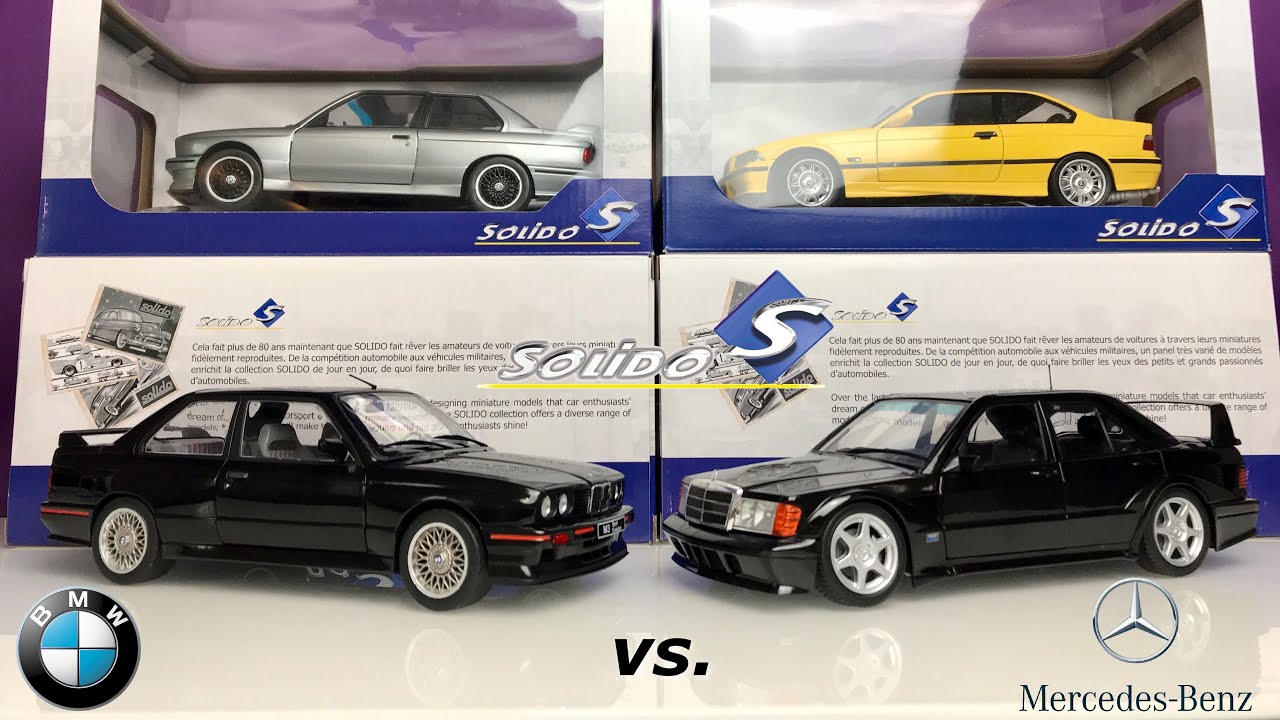 1:18 BMW M3 E30 EVO vs. Mercedes 190E EVO - Solido (comparison video)