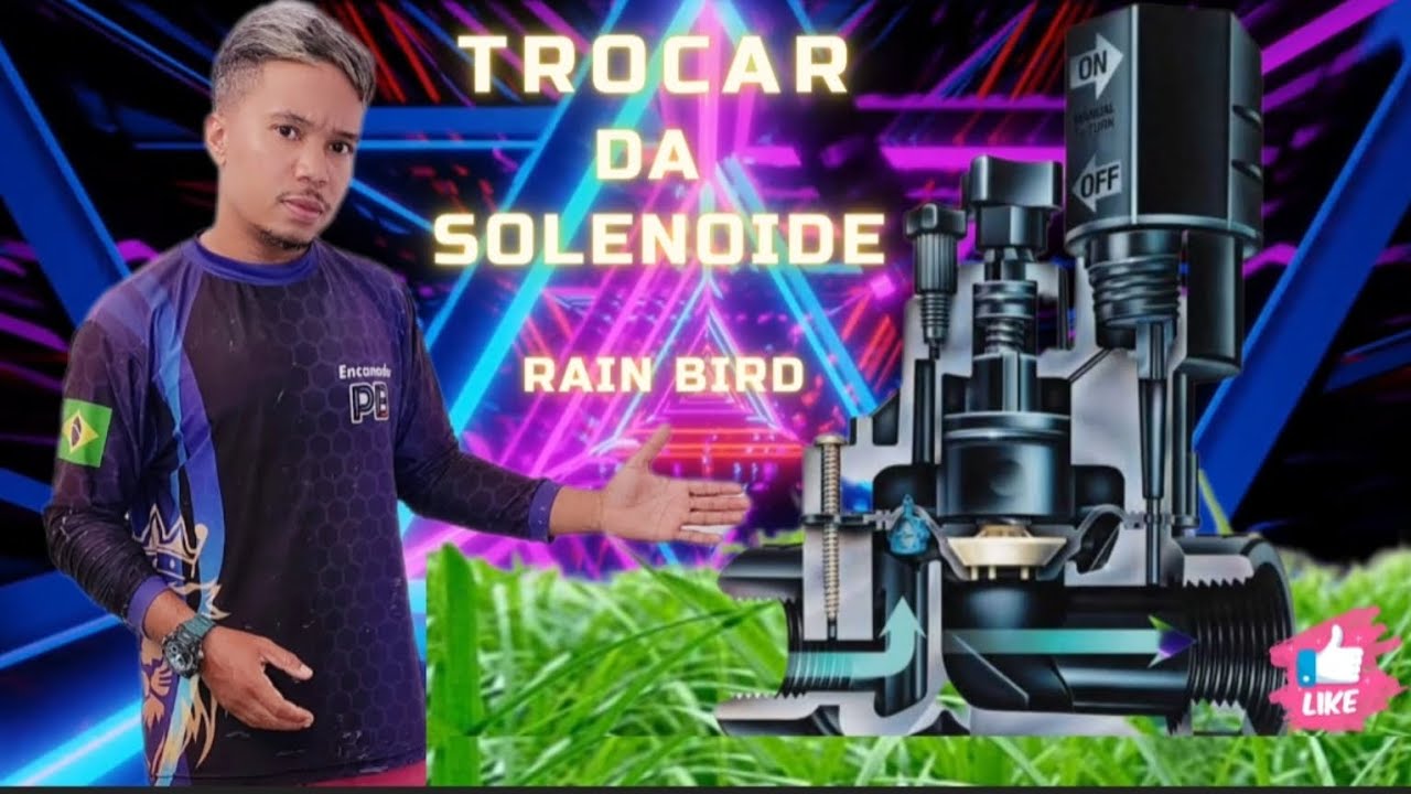 válvula solenoide Rain Bird fazendo a trocar