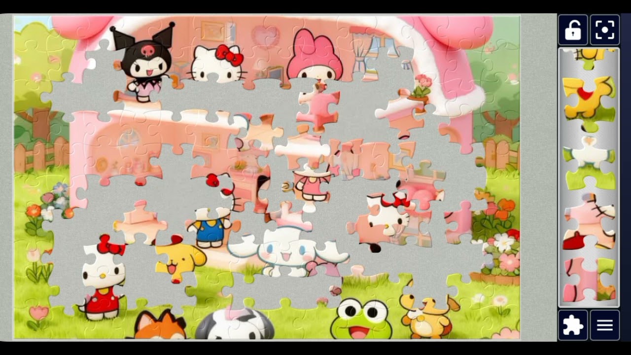 Hello Kitty and Sanrio Friends’ Pink House 🏡🏠//Cartoon jigsaw puzzle 