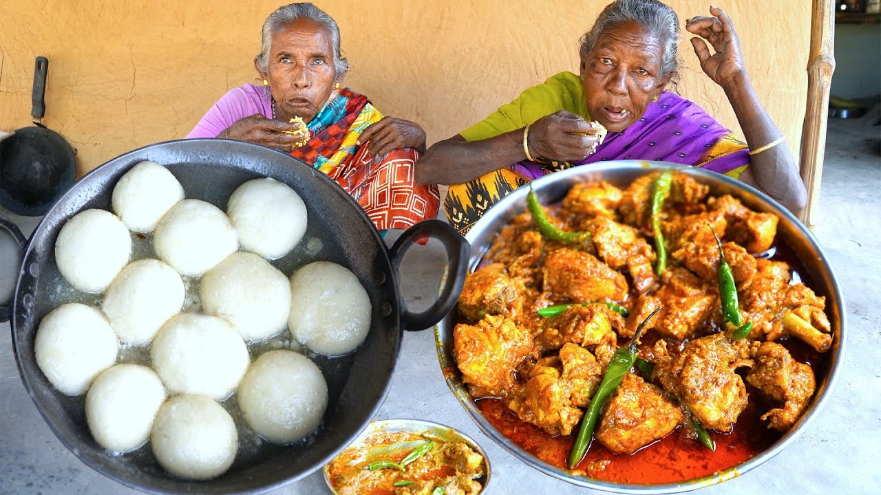 How to make Rasgulla at home prepare by tribal grandmothers | Rasgulla Chicken recipe tribe food