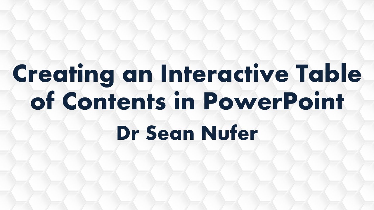 Creating an Interactive Table of Contents in PowerPoint