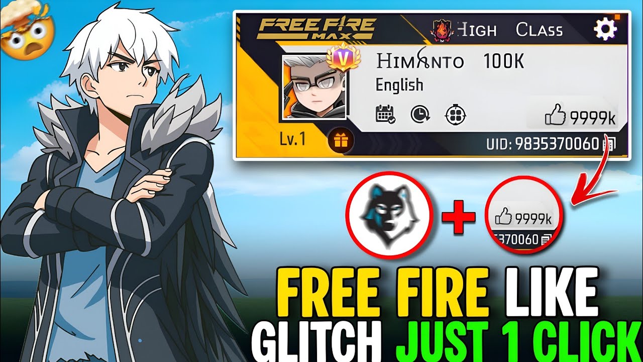 Reality Fo Free Fire Like Glitch🤯 1 Click 100 Like😲 1 level I'd Reality🤬