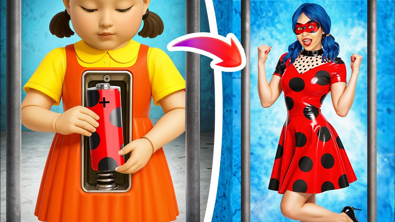 De la Poupée de Squid Game Doll a Ladybug en Prison! Relooking Extreme: Miraculous Ladybug