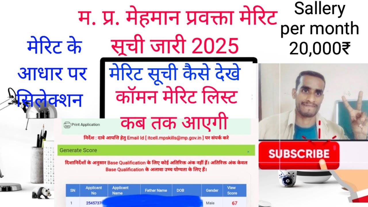 म. प्र. ITI मेहमान प्रवक्ताओं की मेरिट सूची जारी 2025 ,MP ITI Guest faculty Merit List Released 2025