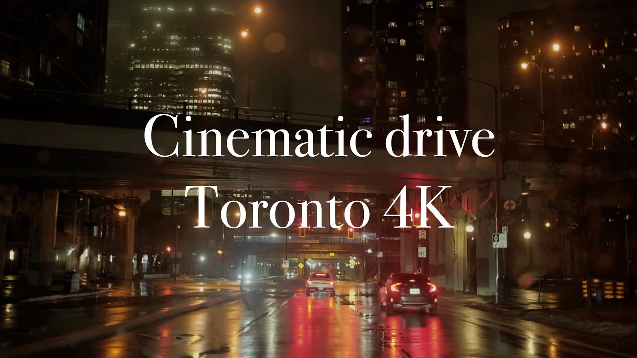 4K Ambient City Drive — Rainy Friday Night in Toronto