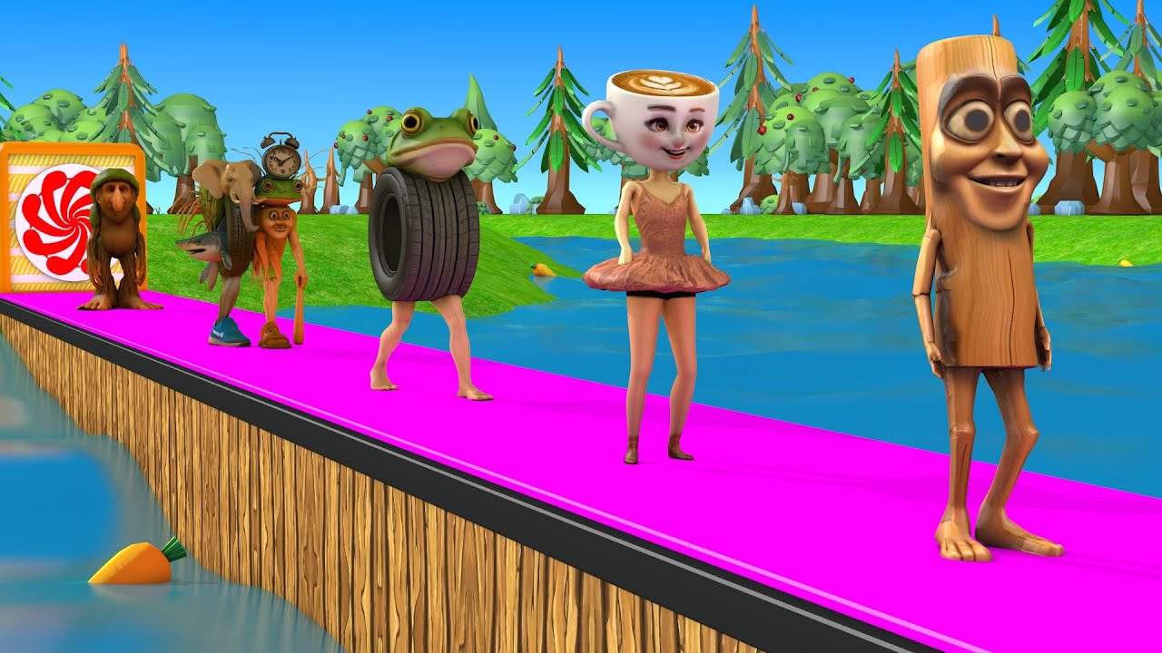 Long Slide Game with Cow Elephant Gorilla Hippopotamus Tiger 3d Animal Game Funny 3d Animals