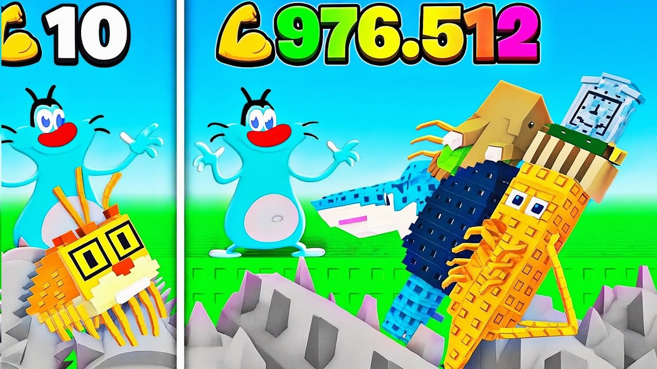 Oggy Get Stronger By Slicing Brainrots in Roblox 😱😱
