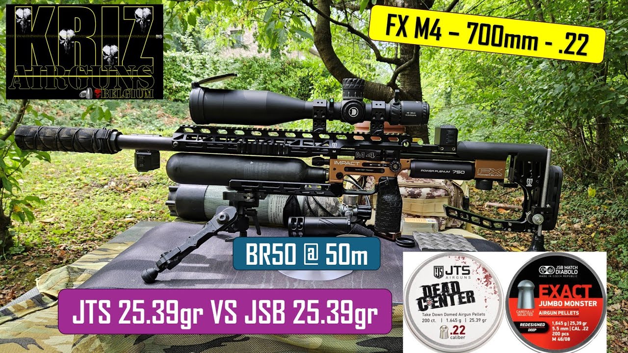 FX M4 cal 5.5   tests JSB 25.39gr VS JTS 25.39gr