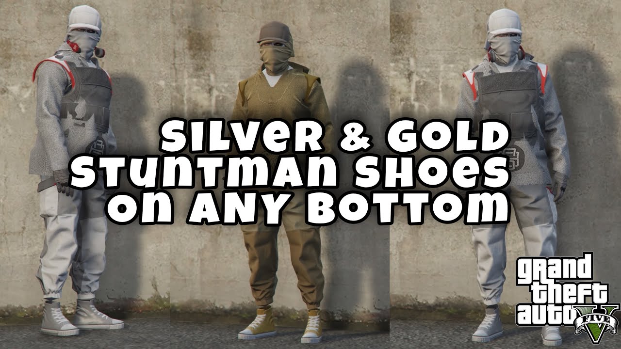 Merge Silver & Gold Stuntman Suit Shoes on to ANY Bottom | MALE | GTAV ONLINE