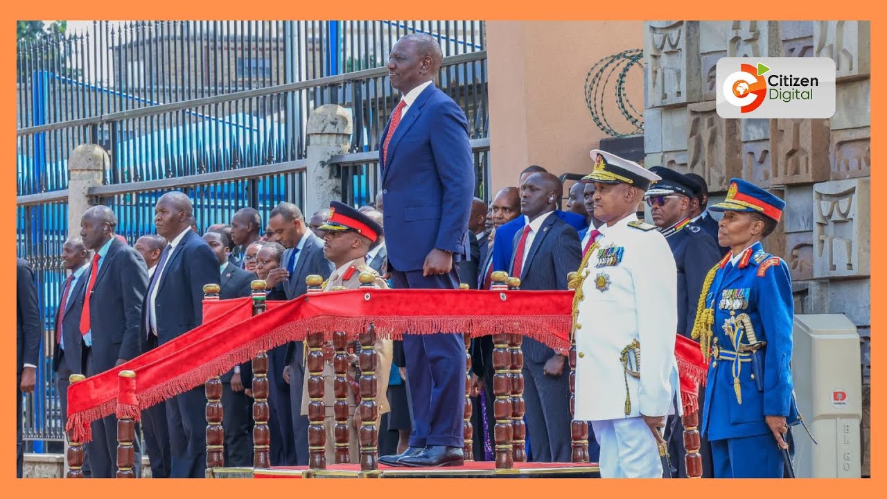 President Ruto arrives at Parliament Buildings ahead of his State of the Nation Address