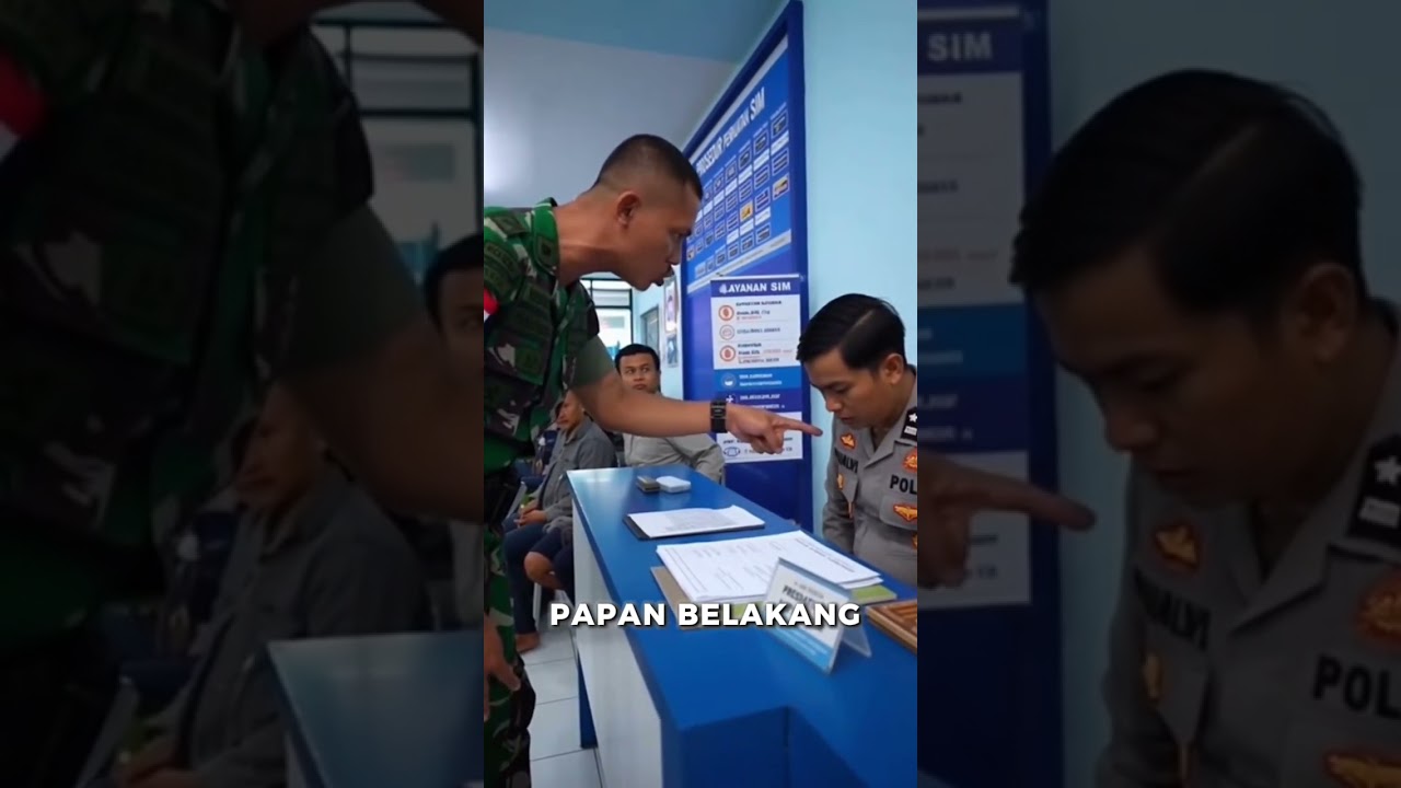 terjadi perdebatan di ruang administrasi pembuatan SIM TNI dengan polisi #viral #tni