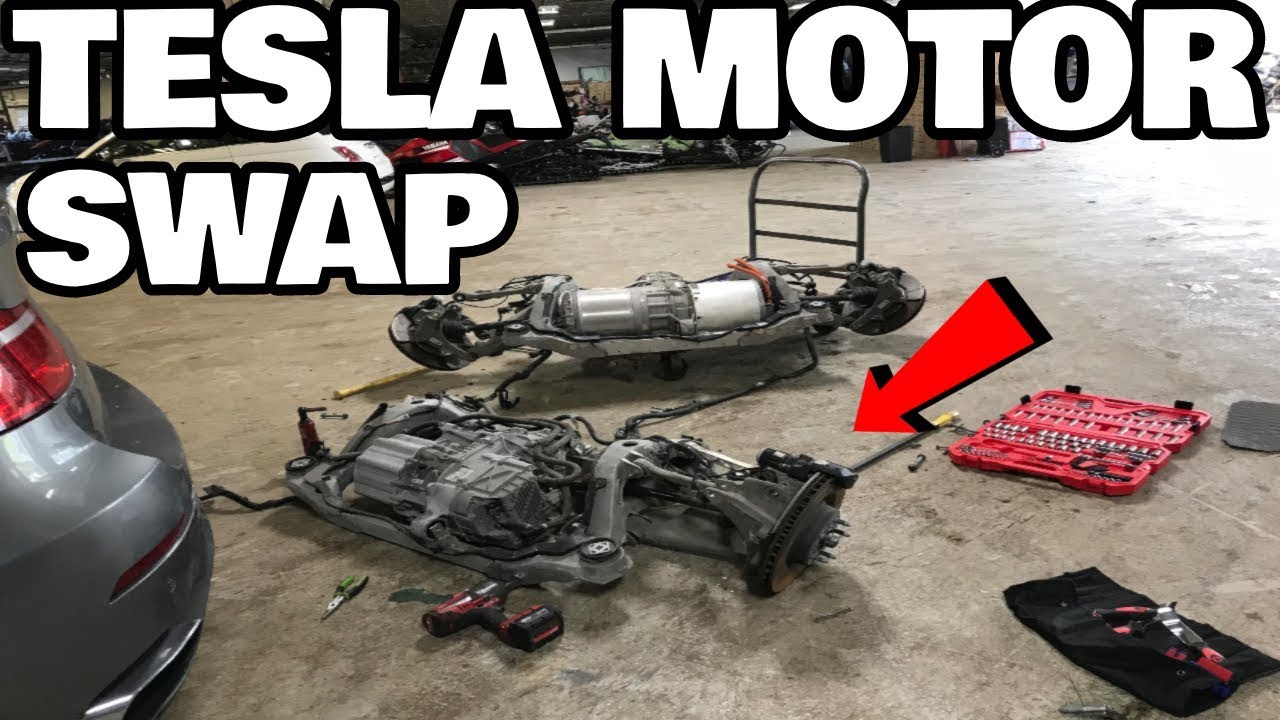 Restoring a Flood Salvage Tesla Model X Part 7: Tesla motor swap