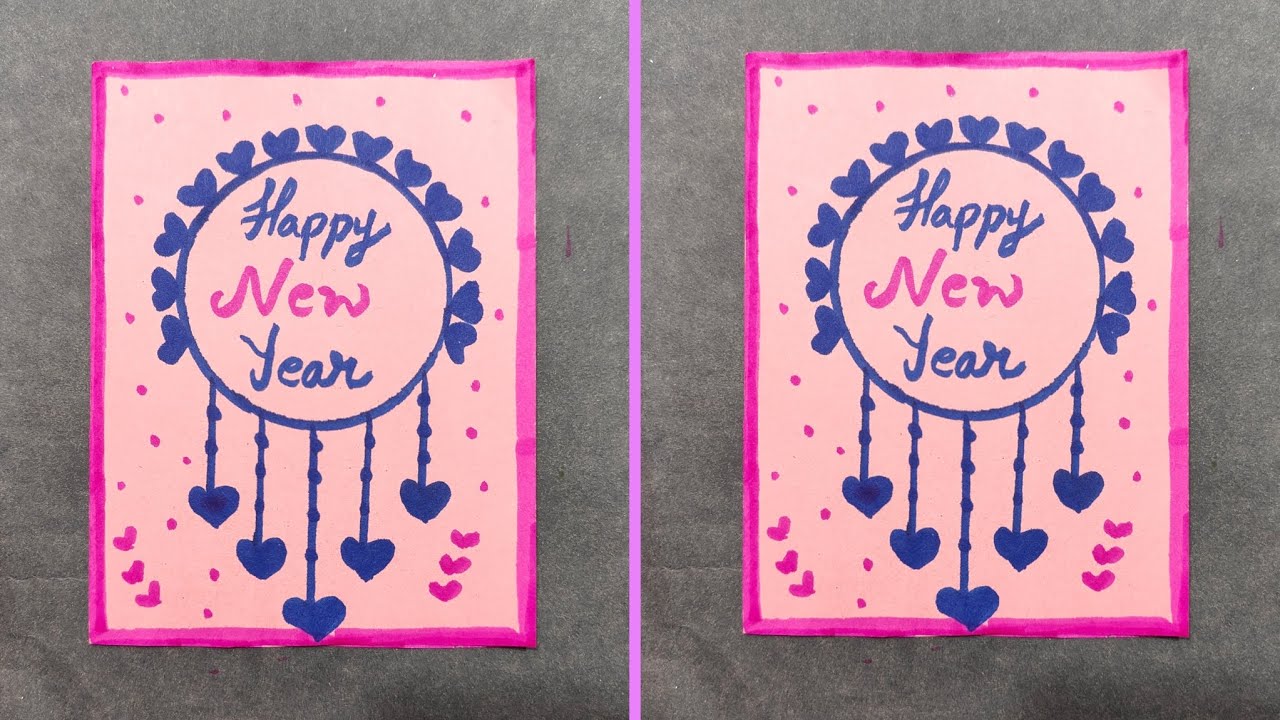 Beautiful Happy New Year Card /Easy Card/Happy New Year Card 2026