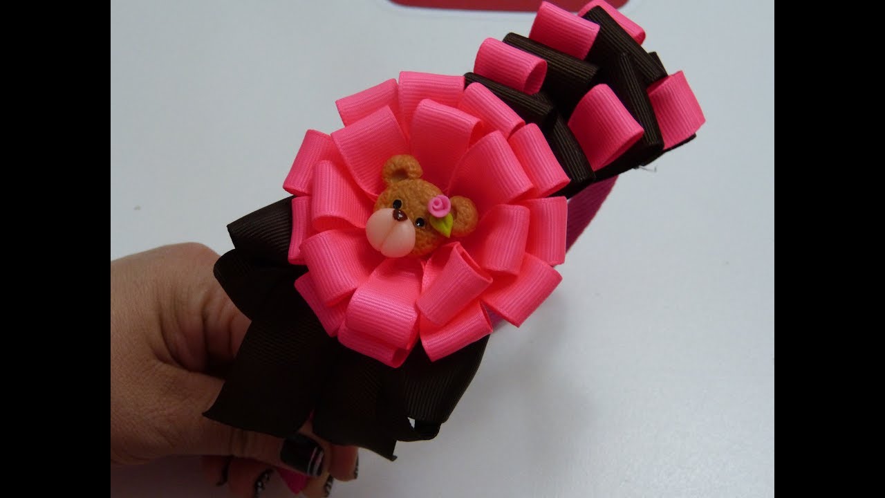 Tutorial de Una bella y Fácil Flor de listón , How to make flowers