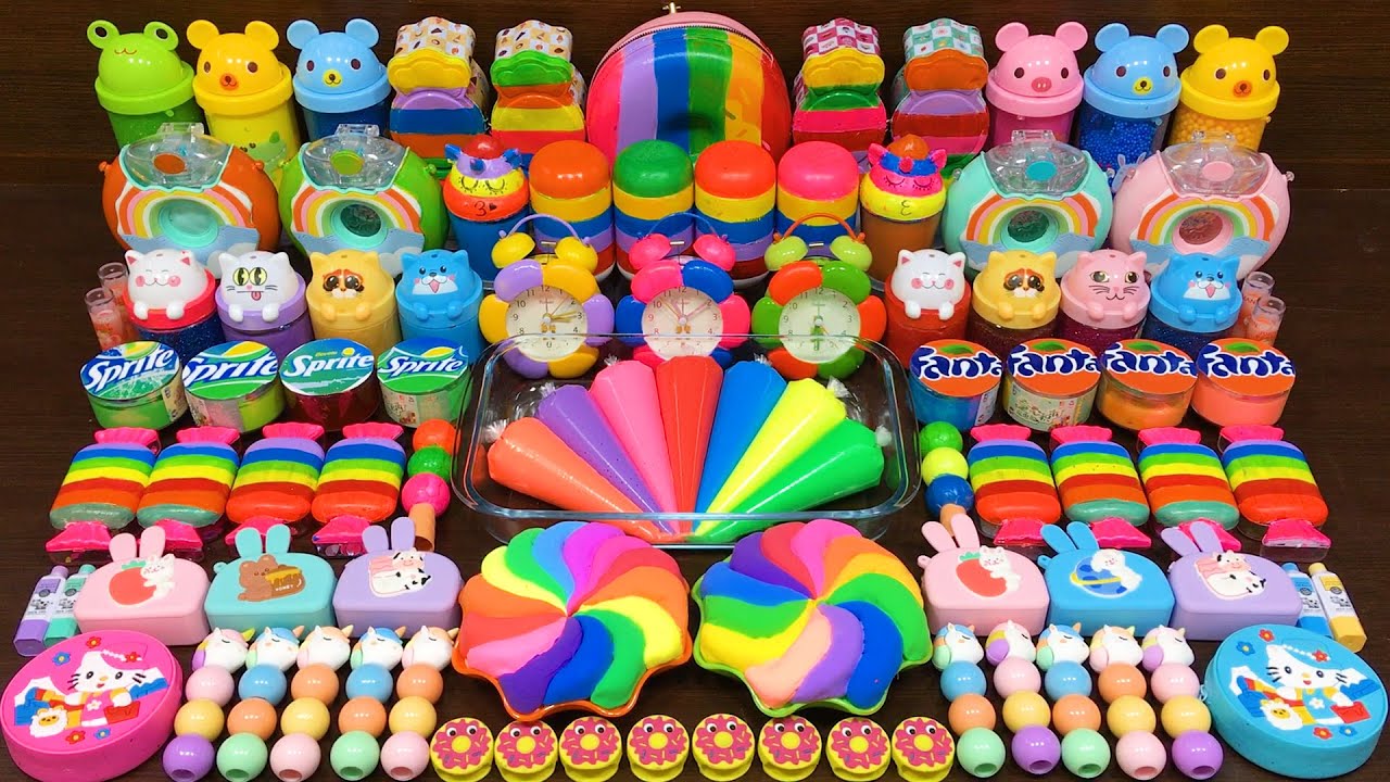 RELAXING Slime with PIPING BAG & RAINBOW! Mixing Random into GLOSSY Slime ! Satisfying Slime #501