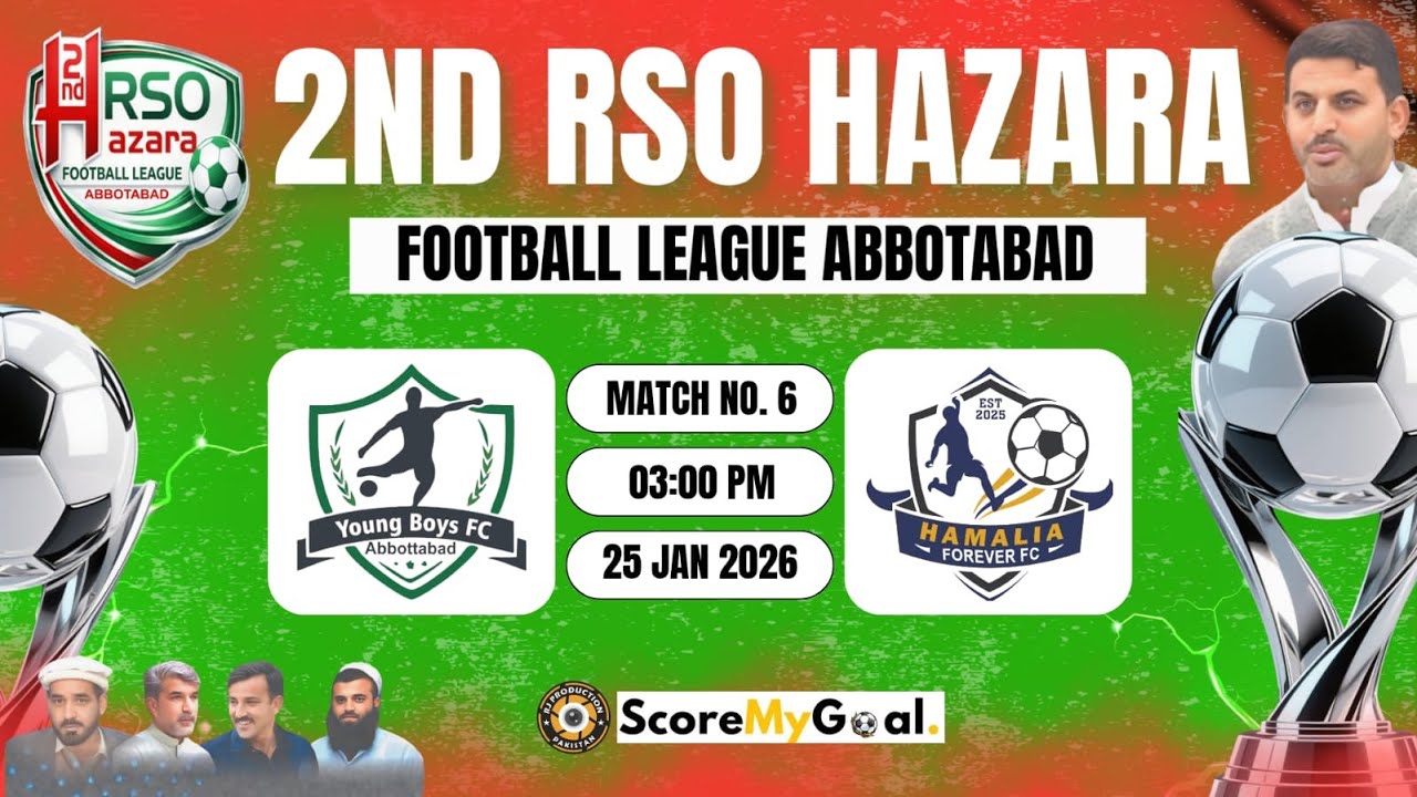 YOUNG BOYS VS HAMALIA FOREVER |MATCH 06|🔥 RSO HAZARA FOOTBALL LEAGUE – SEASON 2 🔥