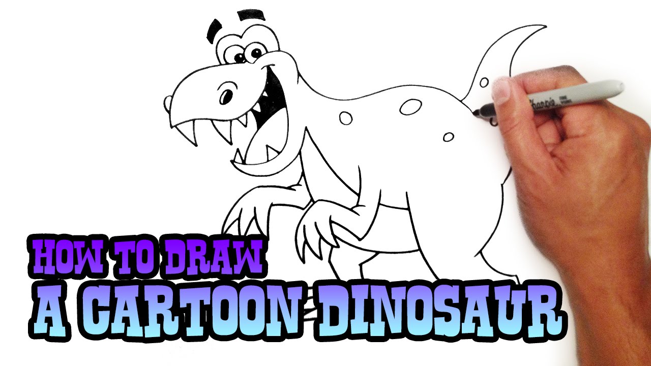 How to Draw a Cartoon Dinosaur from Cartooning4Kids | C4K