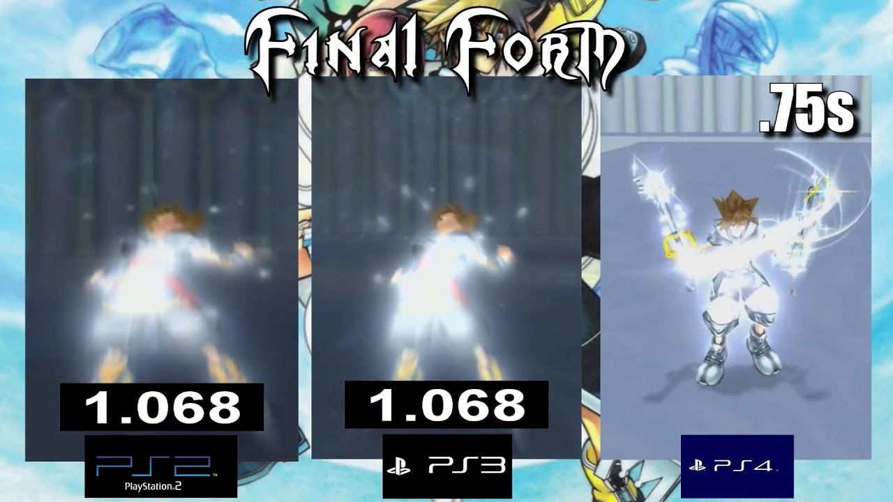 Drive Form Load Time Comparisons PS2 VS PS3 VS PS4 - Kingdom Hearts 2 Final Mix HD