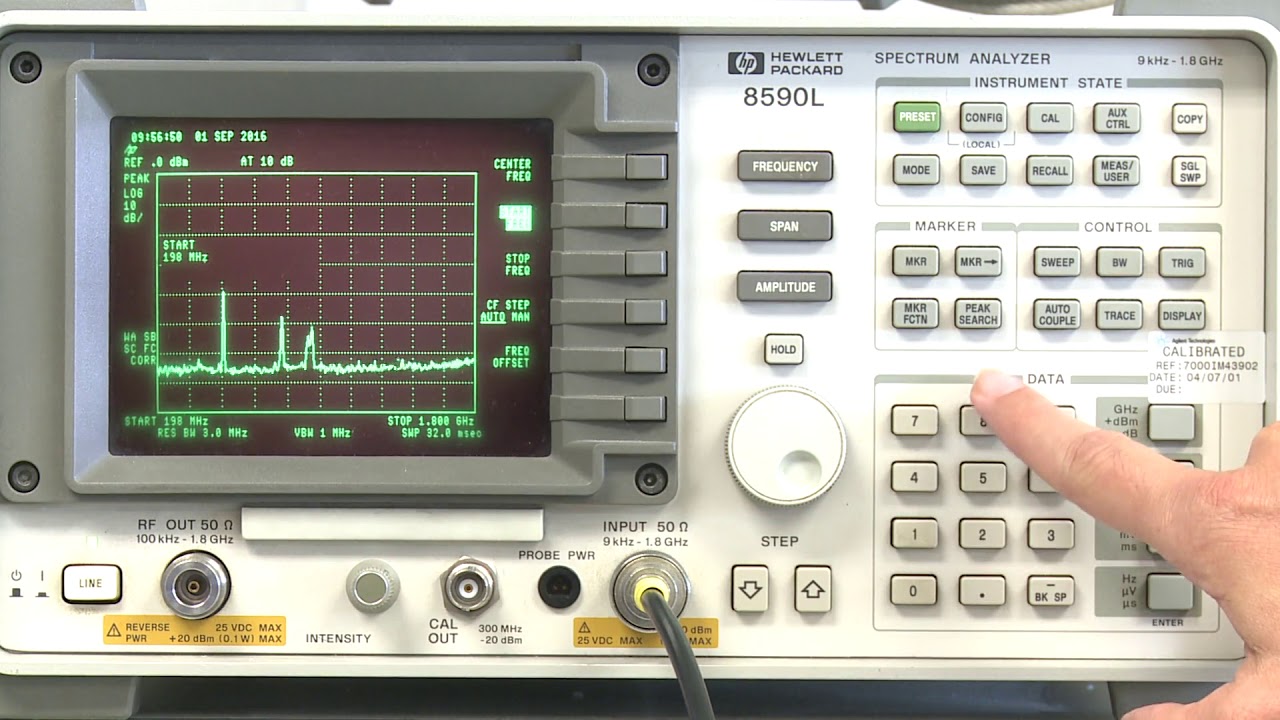 Manejo básico del analizador de espectro HP8590L |  | UPV