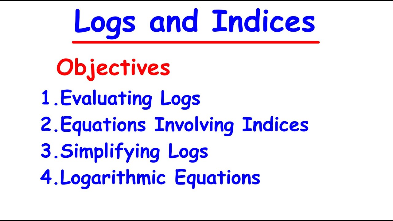 Logs and Indices Explained | Evaluating | Solving Equations