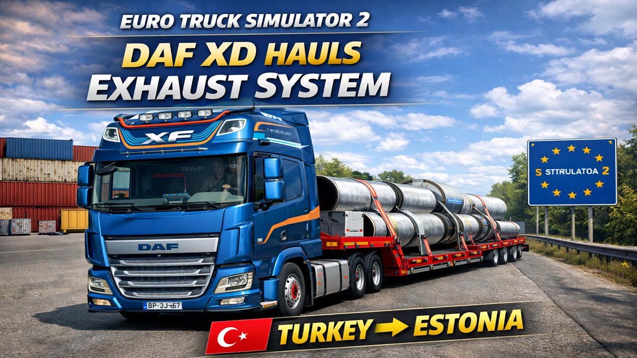 🚛 Euro Truck Simulator 2 DAF XD Hauls Exhaust System | Turkey ➝ Estonia | ETS2 Long Haul Delivery