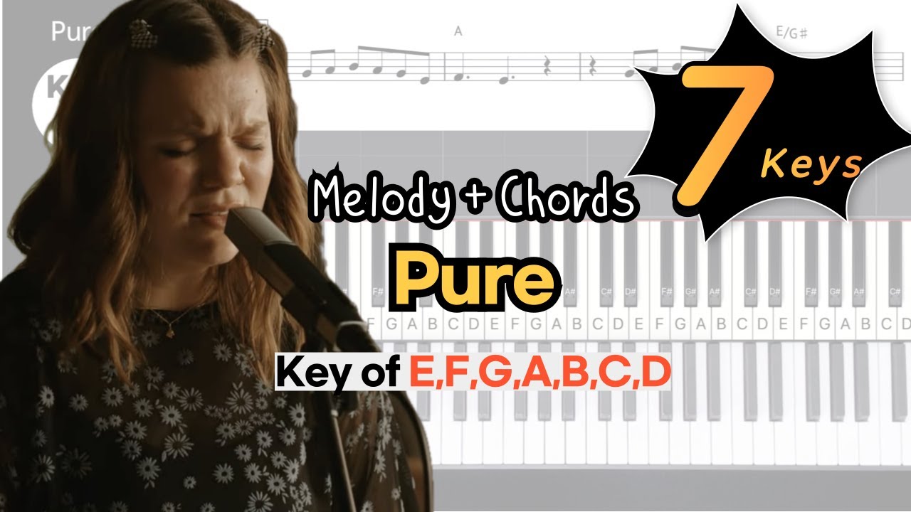 Pure -Abbie Gamboa & Upperroom | Key of E,F,G,A,B,C,DㅣPiano coverㅣWorship Piano Tutorials
