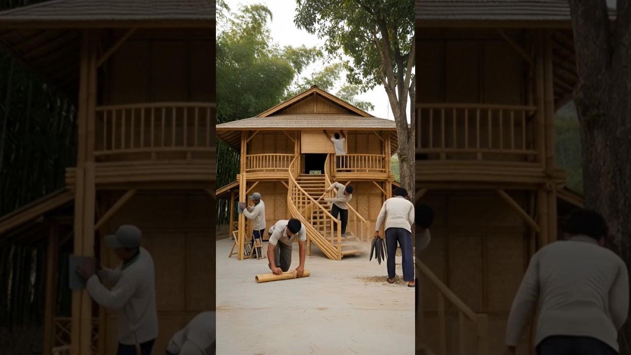 Incredible Bamboo House Build in the Jungle | Traditional Craftsmanship Timelapse