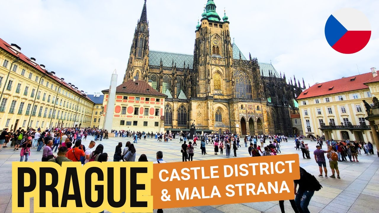 🇨🇿 CZECHIA - PRAGUE - Hradcany castle district to Veltava River - 2h Walking tour 4K