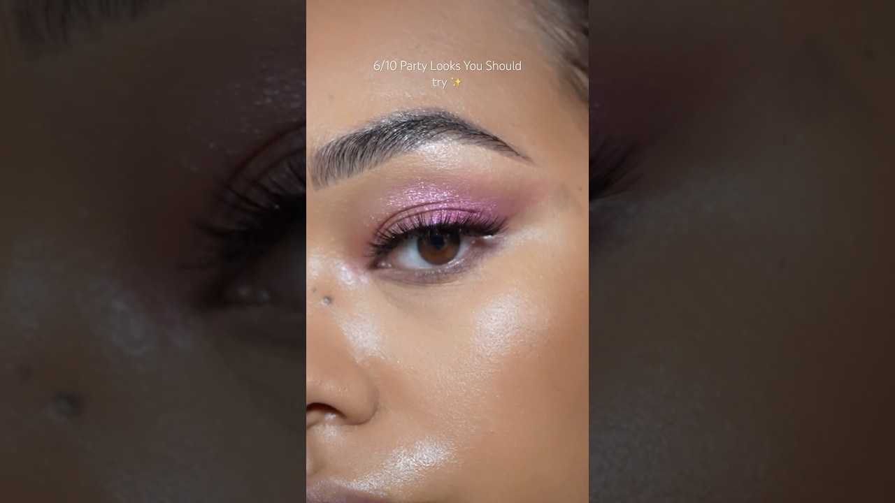 6/10 party looks to try for new year- pink pop 🎀 #nyemakeup #makeup #skincare #eyeshadow #fyp