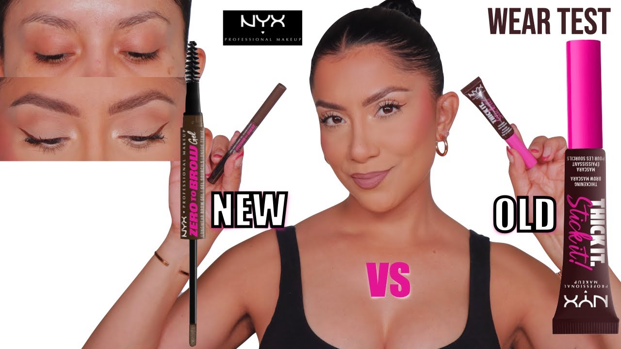 NYX BROW BATTLE: (new) ZERO TO BROW VS (old) THICK IT STICK IT *sparse brows* + 12 HR WEAR | MJ