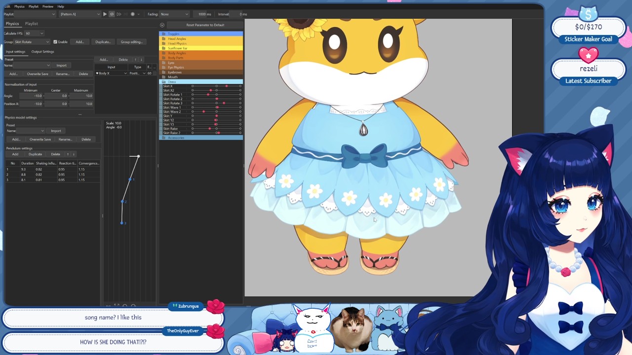 [Live 2D] Outfit Physics - I remembered that I'm a streamer