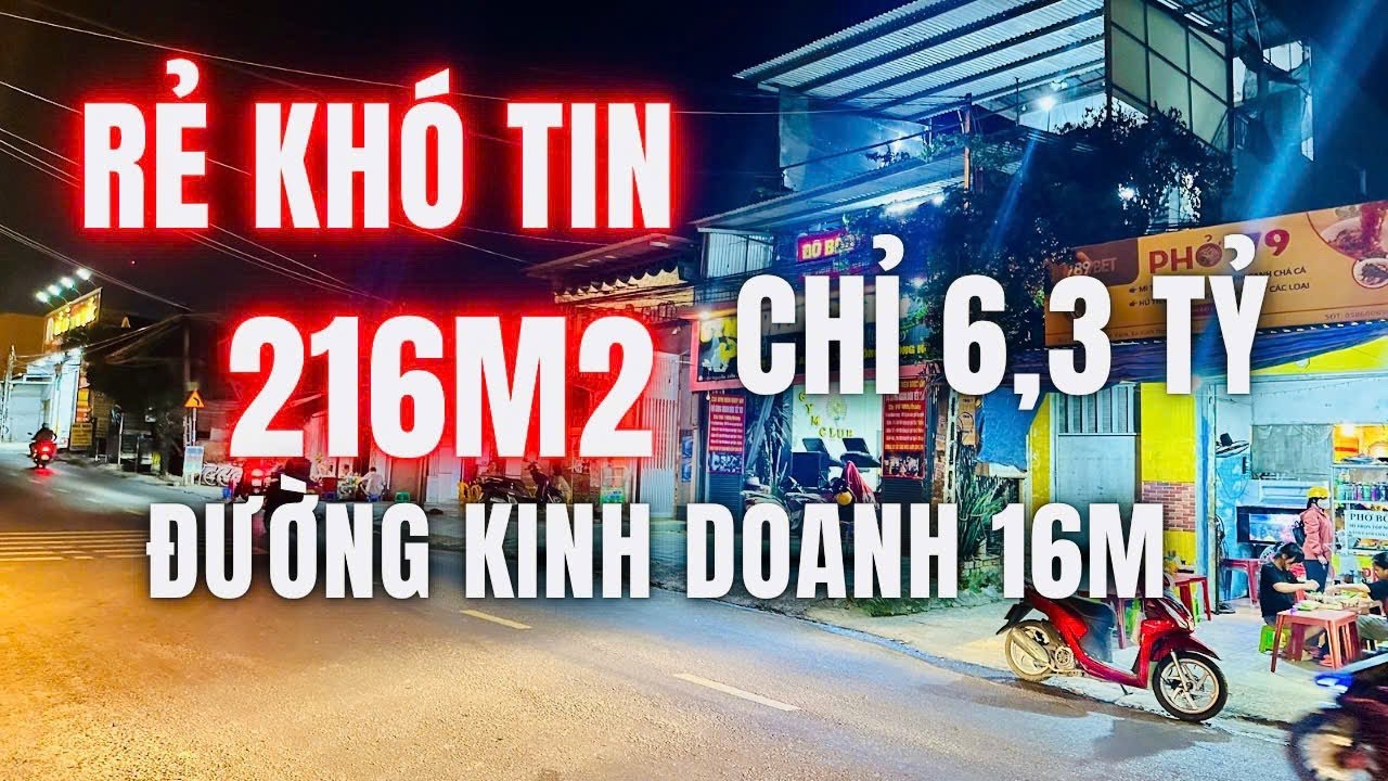 ( ngưng bán)  Rẻ khó tin nhà 216m2 đường nhựa kinh doanh Gym 16m mà chỉ 6,3 tỷ