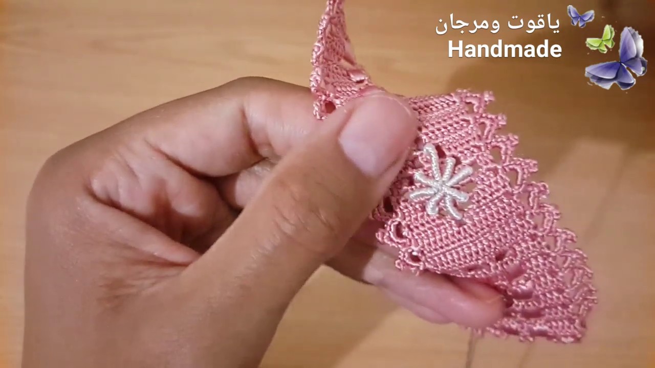 طريقة تطريز الكروشي بالدويدات.. crochet. .. crochê