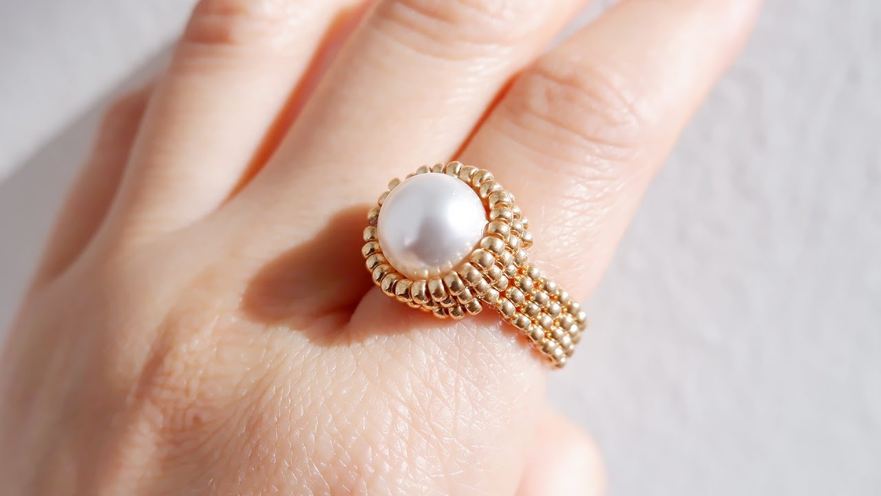 빅진주 비즈반지 만들기 / beads ring making tutorial