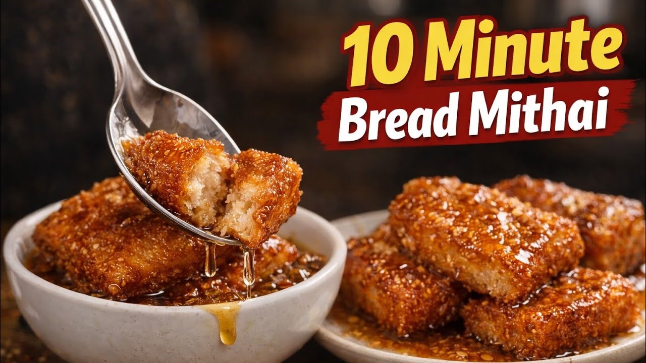 घर की 2 बची हुई चीज़ से बनाई मिठाई ब्रेड चासनी😋|Bread Chasni instant desert