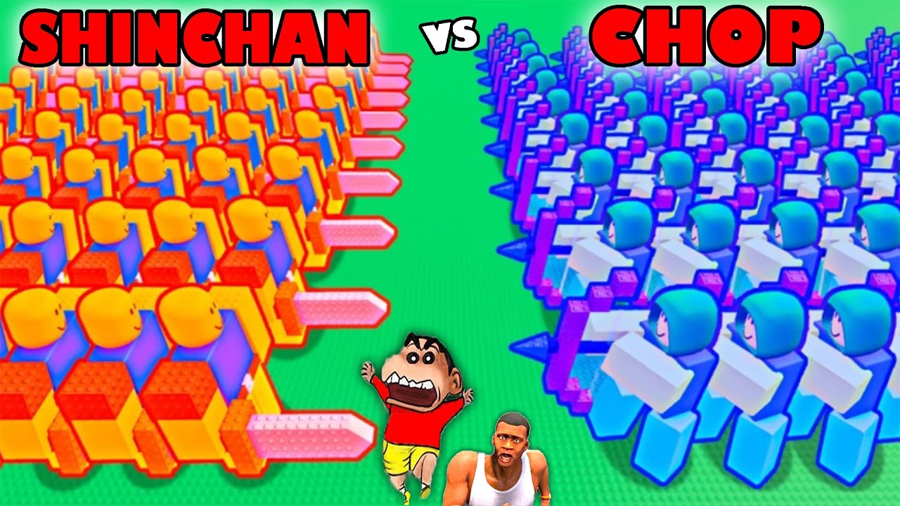 I Made AN ARMY to FIGHT the KING OF ROBLOX with SHINCHAN and CHOP