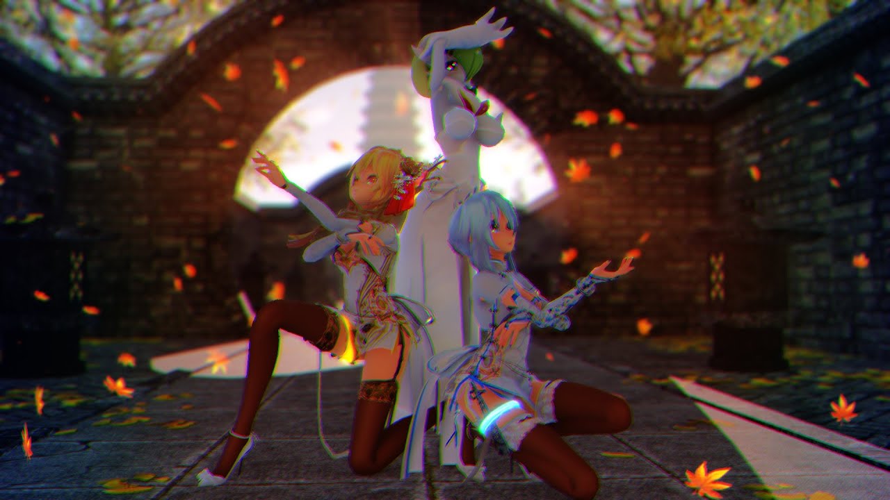 【MMD 2024】 Tougen Renka/桃源恋歌 3人 (Gardevoir, Neru, Miku)