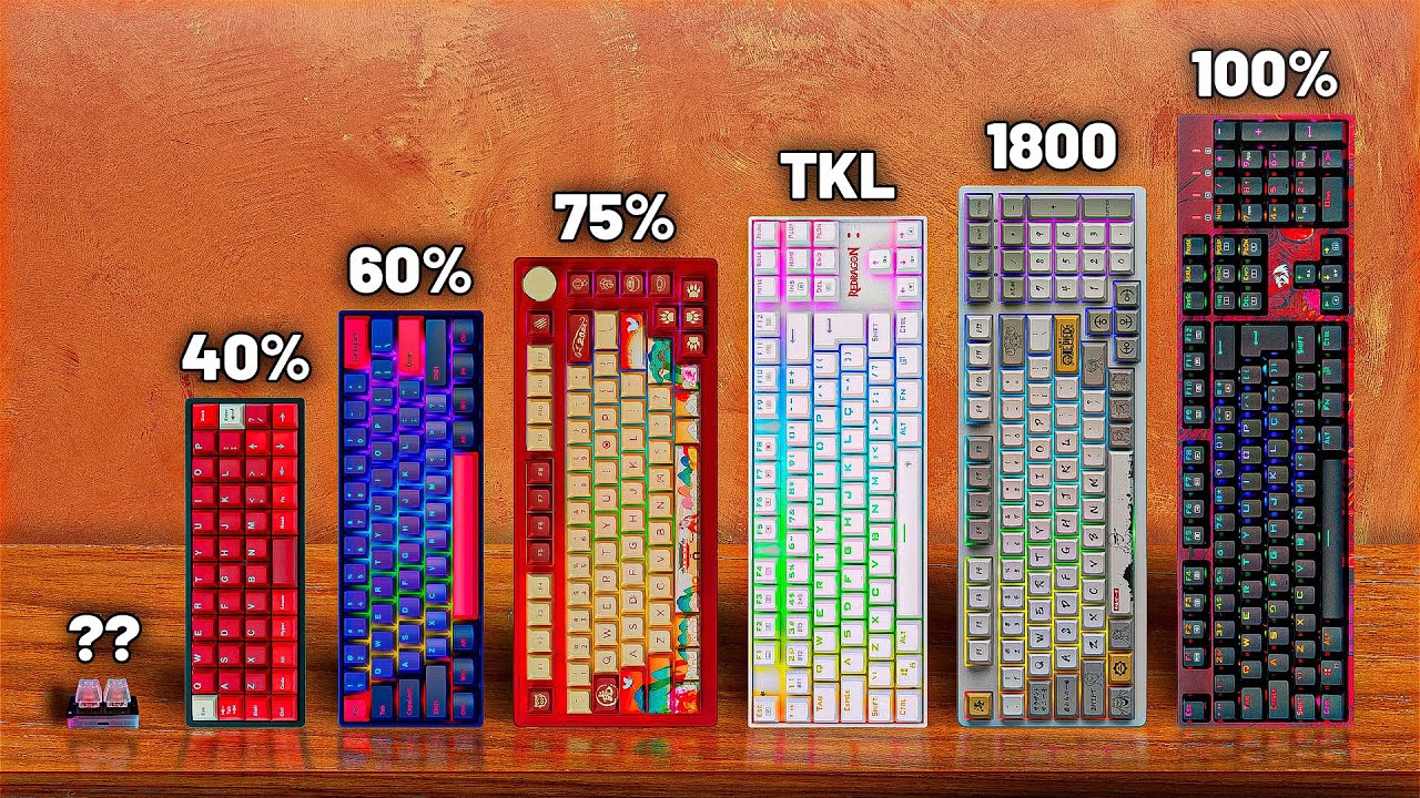 Qual o melhor tamanho de teclado pra você? 😳😏 40% 60%, 65% 75%, TKL, FULL SIZE