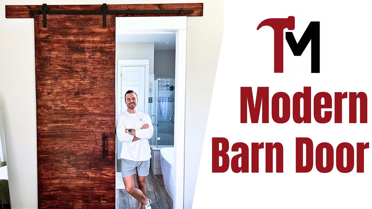 How to Build a Modern Sliding Barn Door Out of Solid Wood | Builds by Maz