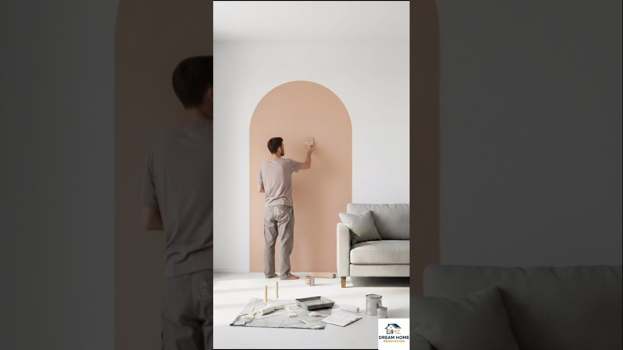 &ldquo;Luxury Arch Accent Wall Transformation | Premium Paint Finish Living Room&rdquo;