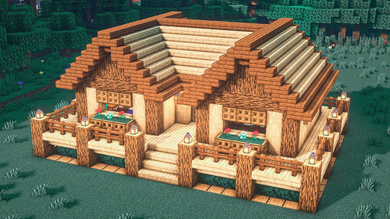 Minecraft: How To Build a Survival Base (Wooden House) Tutorials [#49] | 마인크래프트 건축, 돌 요새