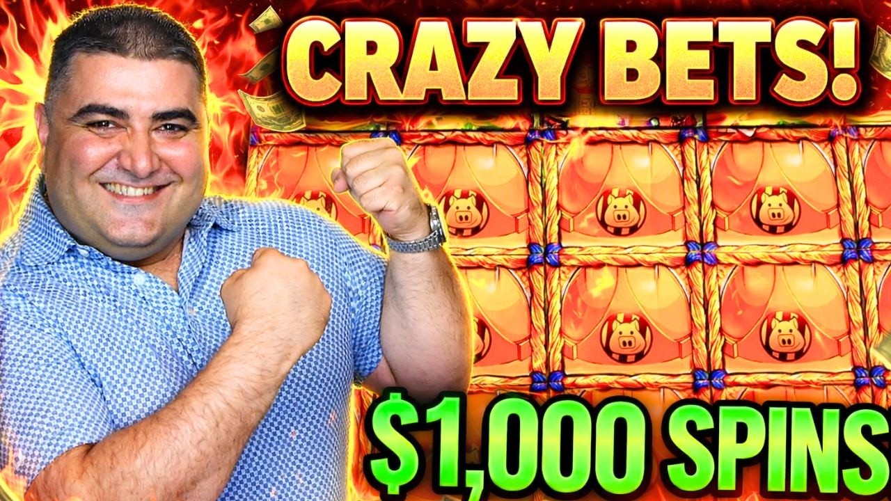 $1,000 Spin Bonus On Huff N More Puff Slot- Insane High Limit Action 