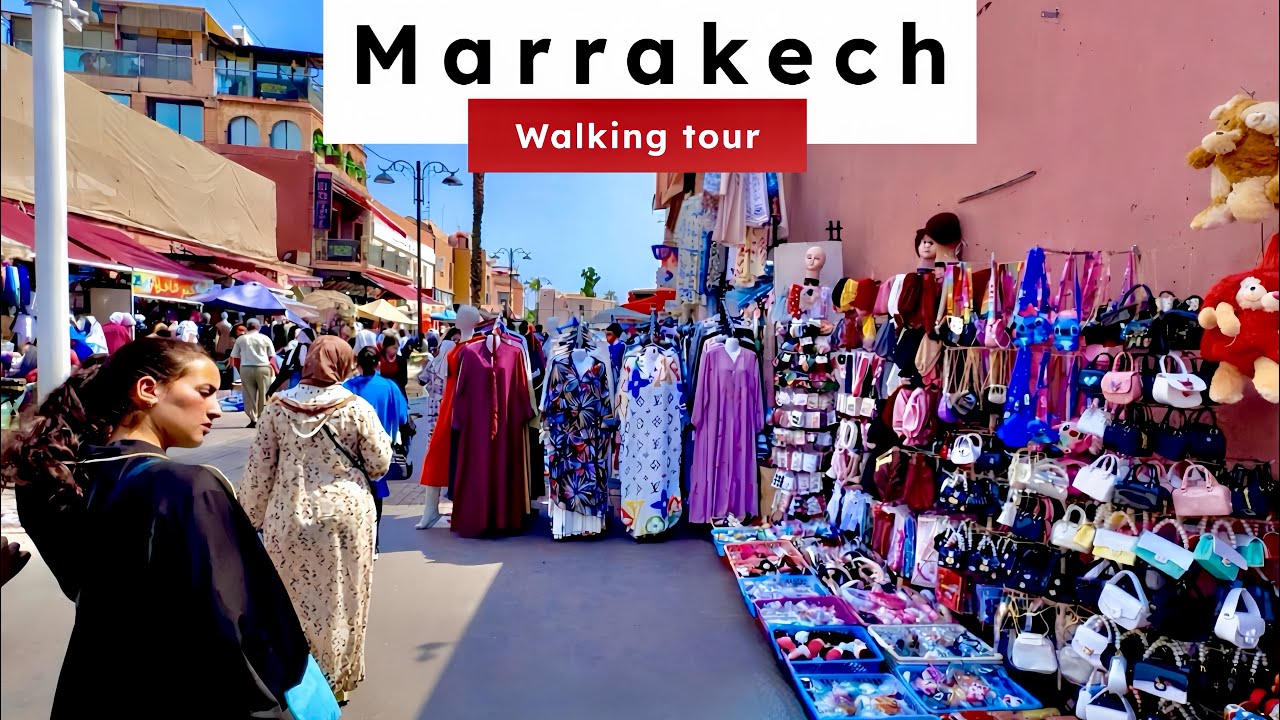 Marrakech 4K Walking Tour (ASMR) | Real Street Life 🇲🇦