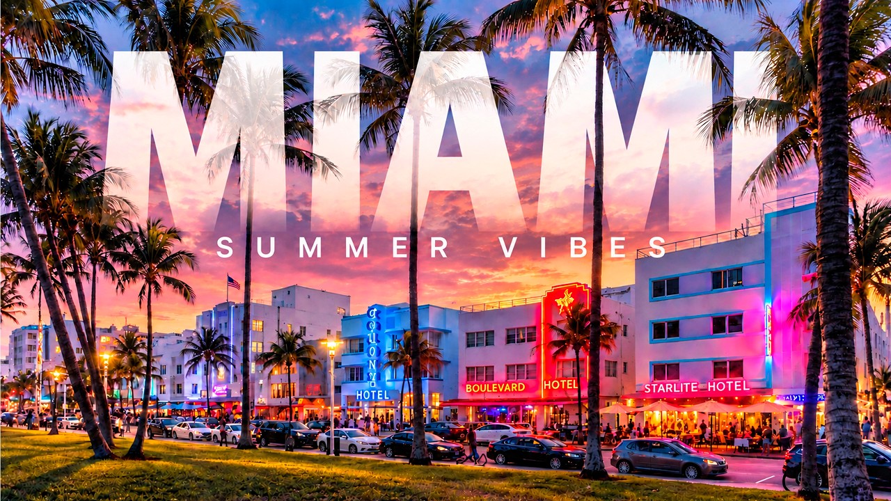 Miami Summer Vibes | Tropical Streets & Beaches 4K Drone Footage