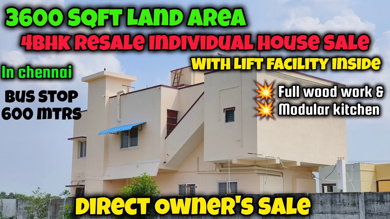 😱3600sqft LandArea🤓4bhk Resale Individual House Sale in guduvanchery🥳With Lift facility💥Direct Owner