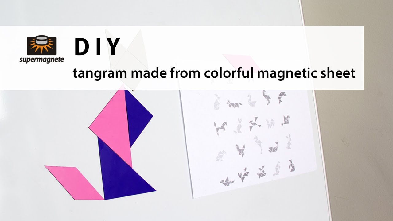 Tangram made from colorful magnetic sheet - supermagnete
